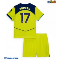 Camisa de Futebol Tottenham Hotspur Cristian Romero #17 Equipamento Alternativo Infantil 2025-26 Manga Curta (+ Calças curtas)